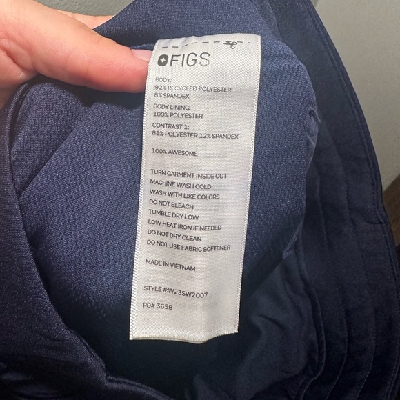 Figs Women's Navy Pants with Teal Accents - Picture 2 of 2